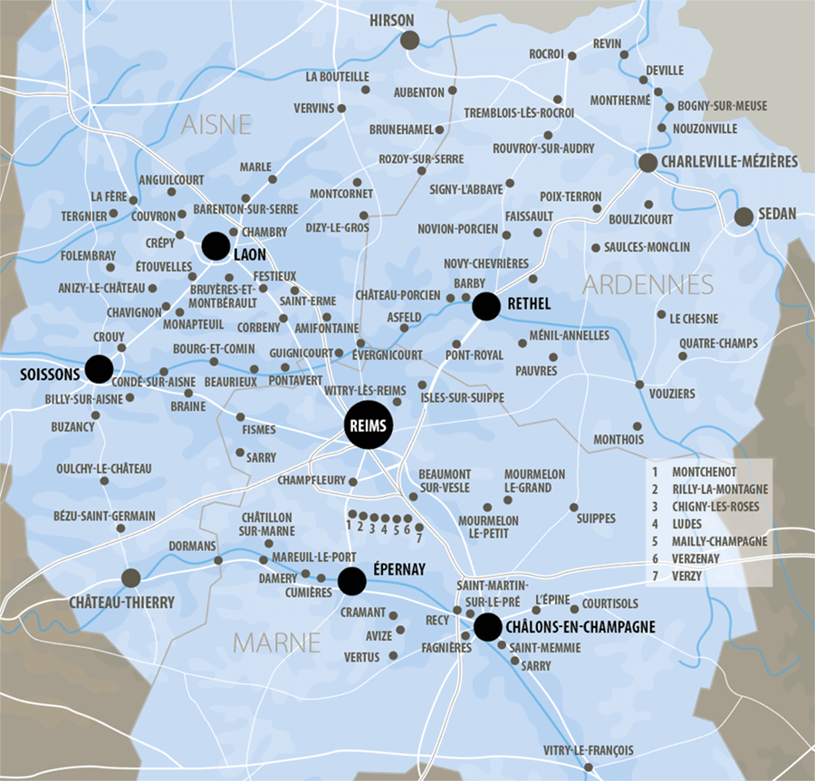 Carte des points de ramassage Jacqueson dans la Marne, les Ardennes et l'Aisne