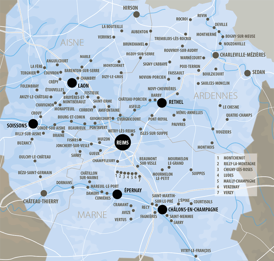 Carte des points de ramassage Jacqueson dans la Marne, les Ardennes et l'Aisne
