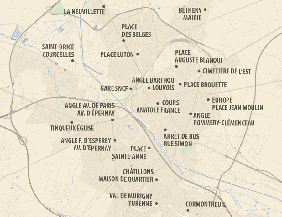 Carte des points de ramassage Jacqueson à Reims
